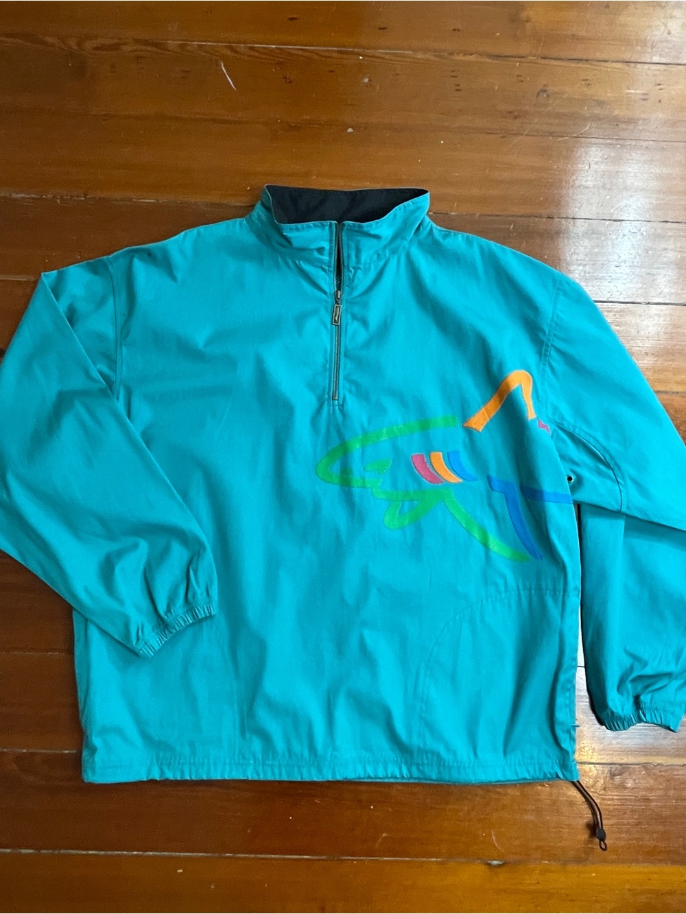 Vintage Reebok X Greg Norman 90s Wraparound Shark Rare Blue Pullover Sz XL 🧡🎀